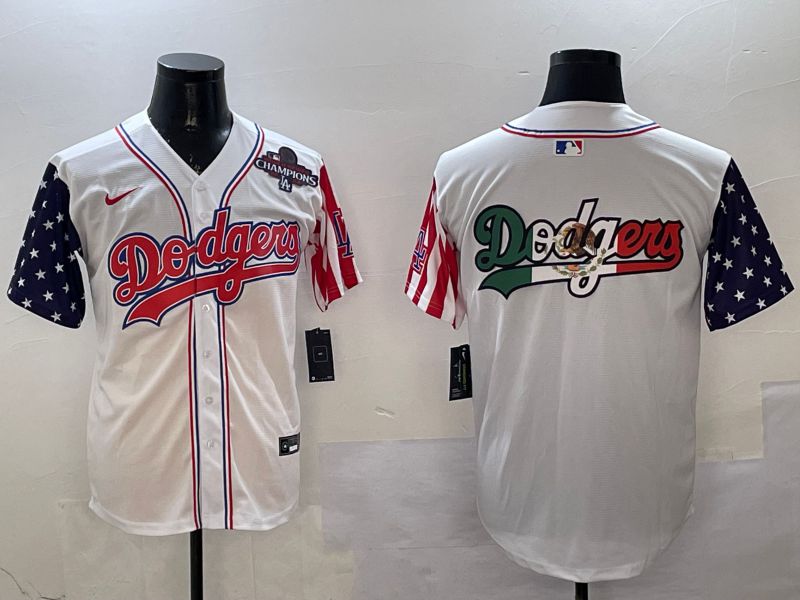 Men Los Angeles Dodgers Blank White a generation of national flags Joint name 2025 Nike MLB Jersey style 8->houston astros->MLB Jersey